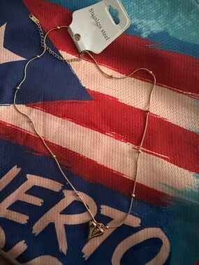 Stainless Steel Gold-Tone Heart Pendant Necklace - Women Jewelry